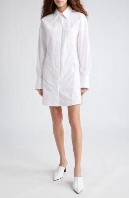 Stella McCartney Long Sleeve Cotton Poplin Shirtdress in 9000 - Pure White