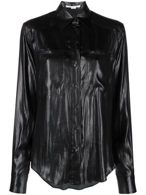 Stella McCartney long-sleeve faux-leather shirt - Black