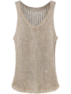 Stella McCartney metallic-knit tank top - Neutrals