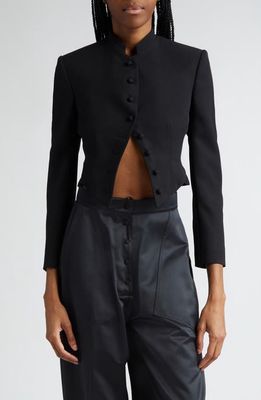 Stella McCartney Microtails Crop Wool Jacket in 1000 - Black