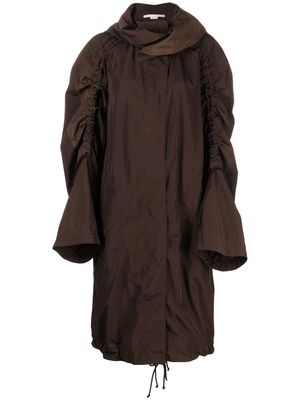Stella McCartney mid length hooded coat - Brown