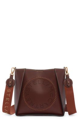 Stella McCartney Mini Circle Logo Faux Leather Crossbody Bag in Cognac