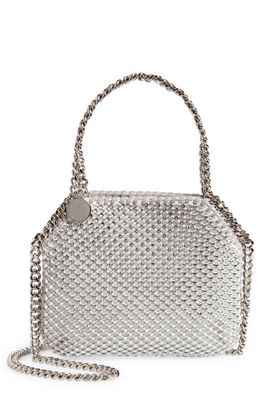 Stella McCartney Mini Falabella Crystal Mesh Shoulder Bag in 8101 - Silver