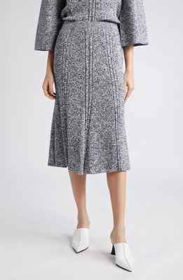 Stella McCartney Mouliné Rib Knit Sweater Skirt in Grey Melange