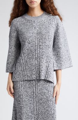 Stella McCartney Mouliné Rib Sweater in Grey Melange