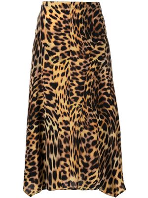 Stella McCartney Naya cheetah-print midi skirt - Brown