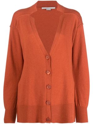 Stella McCartney notched-detail oversized cardigan - Orange