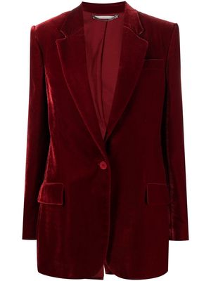 Stella McCartney one-button boyfriend velvet blazer - Red