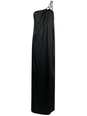 Stella McCartney one-shoulder crystal-embellished gown - Black