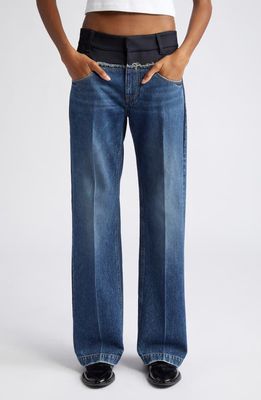 Stella McCartney Paneled Denim & Twill Jeans in 4071 Blue Vintage Denim