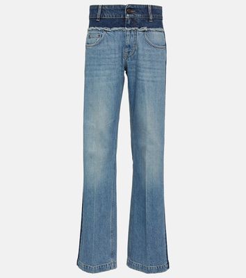 Stella McCartney Paneled high-rise wide-leg jeans