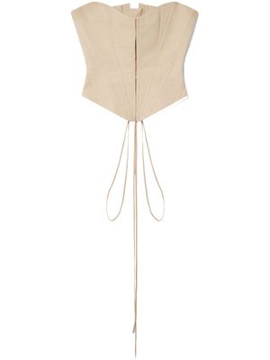 Stella McCartney panelled corset-style strapless top - Neutrals