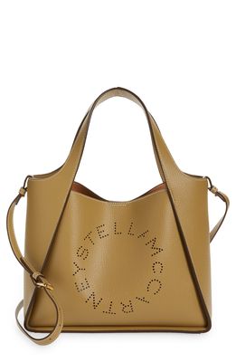 Stella McCartney Perforated Logo Faux Leather Crossbody Bag in Sand
