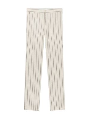 Stella McCartney pinstriped mid-rise straight-leg trousers - Neutrals