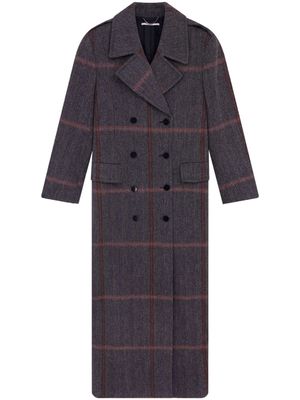 Stella McCartney plaid-check wool maxi coat - Grey