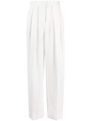 Stella McCartney pleat straight-leg trousers - White