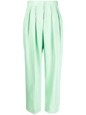 Stella McCartney pleated wide-leg trousers - Green