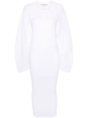 Stella McCartney plissé fine-knit midi dress - White