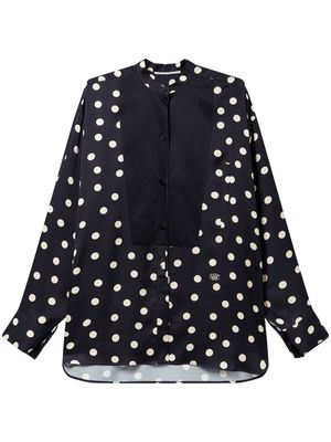 Stella McCartney polka dot bib-panel blouse - Black