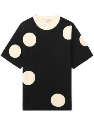 Stella McCartney polka-dot intarsia-knit T-shirt - Black