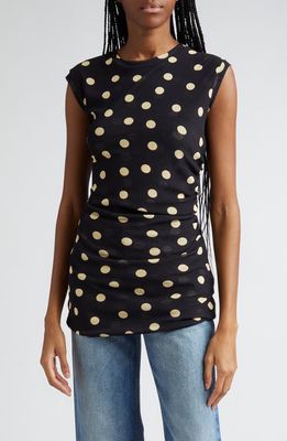 Stella McCartney Polka Dot Jersey Top in Black Multi