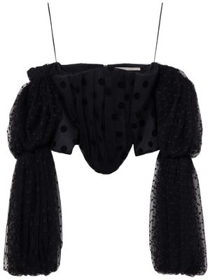 Stella McCartney polka-dot off-shoulder bustier top - Black