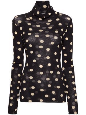 Stella McCartney polka dot roll-neck blouse - Black