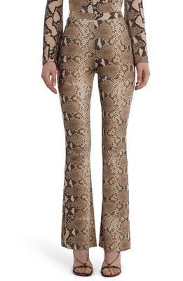 Stella McCartney Python Print Jersey Flare Leg Trousers in 2203 Multicolor Brown