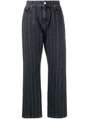 Stella McCartney rhinestone-embellished denim jeans - Black