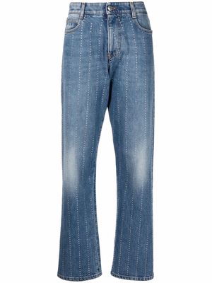 Stella McCartney rhinestone-embellished straight-leg jeans - Blue