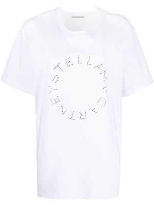 Stella McCartney rhinestone-logo short-sleeved T-shirt - White