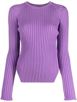 Stella McCartney rib-knit long-sleeve top - Purple