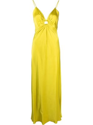 Stella McCartney ring-detail satin maxi dress - Yellow