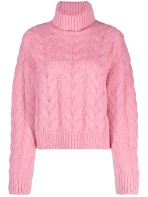 Stella McCartney roll-neck cable-knit jumper - Pink