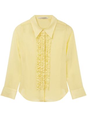 Stella McCartney ruffle-detail silk shirt - Yellow