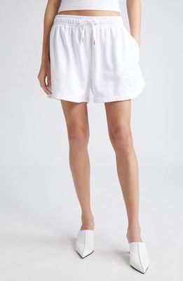 Stella McCartney S-Wave Logo Patch French Terry Sweat Shorts in Pure White