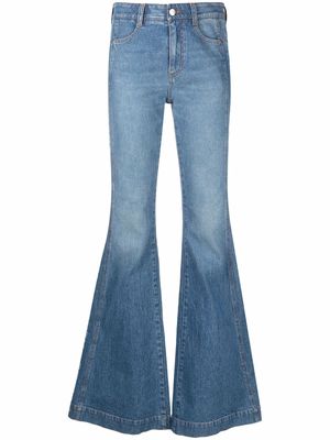 Stella McCartney Salt & Pepper Logo '70s flare-cut jeans - Blue