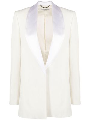 Stella McCartney satin-trim single breasted blazer - White