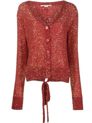 Stella McCartney sequin-embellished cardigan - Red