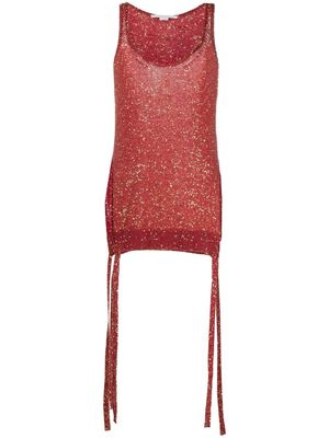 Stella McCartney sequin-embellished knit tank top - Red