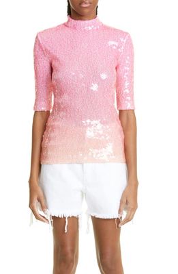 Stella McCartney Sequin Ombré Shirt in Pink Degrade