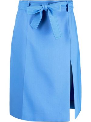 Stella McCartney side-slit belted skirt - Blue