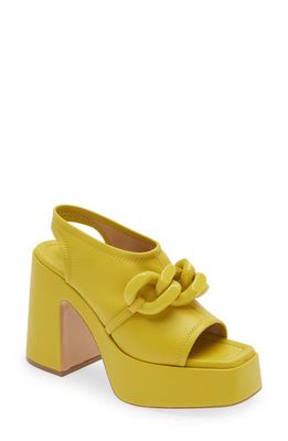 Stella McCartney Skyla Chain Detail Platform Sandal in Lime Yellow