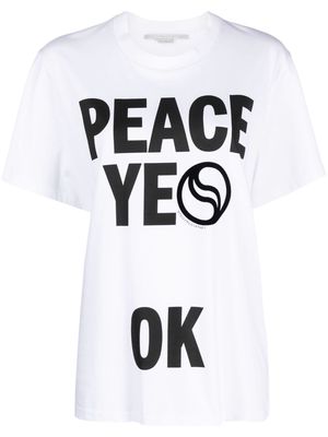 Stella McCartney slogan-print cotton T-shirt - White