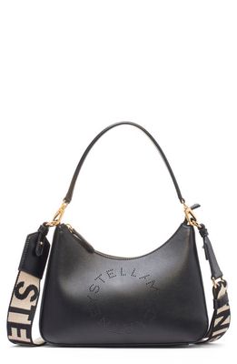 Stella McCartney Small Logo Leather Shoulder Bag in Black