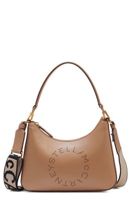 Stella McCartney Small Logo Leather Shoulder Bag in Sand