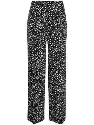 Stella McCartney star-print silk trousers - Black