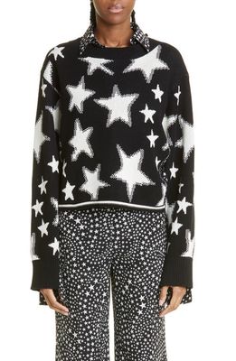 Stella McCartney Stars Cotton & Silk Sweater in 1000 Black