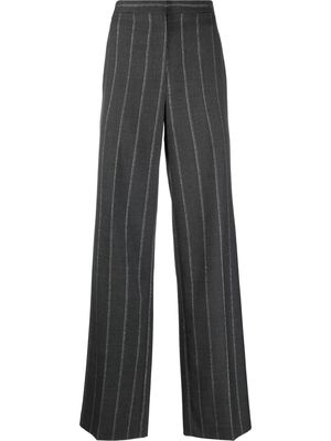Stella McCartney stitch-detail striped tailored trousers - Grey