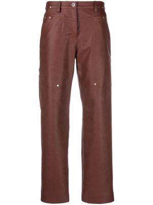 Stella McCartney straight leg faux leather trousers - Brown